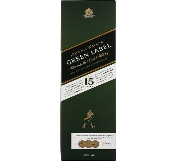 Fles Johnnie Walker Green Label 70CL | Drankengroothandel Henk Smit ...